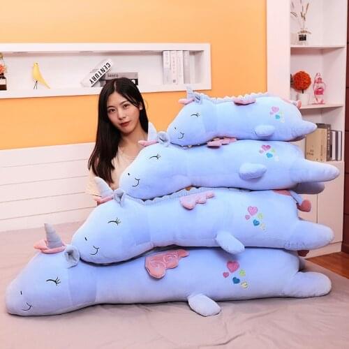 60/120cm Huge Size Colorful Angel Unicorn Plush Toy For Children Stuffed Soft Flying Horse Long Pillow Doll Girls Christmas Gift