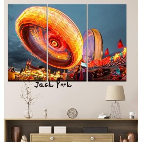 Canvas Painting Melbourne Amusement Park, Australia 3 Pieces Wall Art Painting Modular Wallpapers Poster Print Home Decor