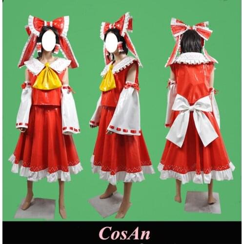Game Touhou Project Hakurei Reimu Cosplay Costume The High Quality Patent Leather The Witch Suit Role Play Clothing Custom-Make
