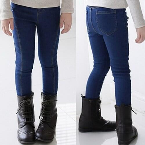 Hot sales kids girls fashion jeans spring 2019 children casual slim pencil jeans pants for girls 3-8 years