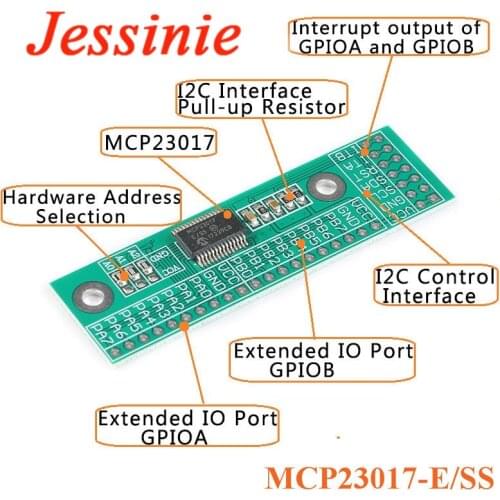 MCP23017 I2C Interface 16bit I/O Expansion Board Module Pin Board IIC to GIPO Converter 25mA1 for Arduino