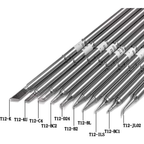 T12 Series Soldering Iron Station Tips For Hakko FX951 STC FX912/942/950/951/952/202/203/204/206/9501 FM-2027 FM-2028 BC123 ILS