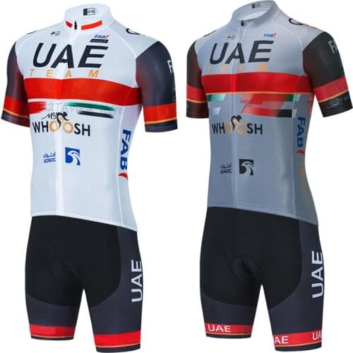 New Cycling Set 2021 UAE Cycling Jersey Bike Shorts 20D Pants Team Pro Ropa Ciclismo Maillot Bicycle Clothing Uniform