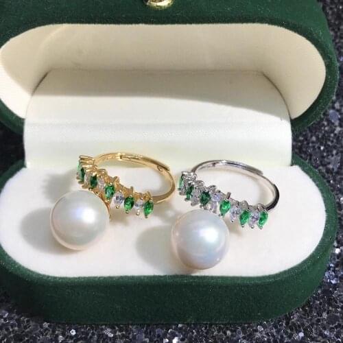 New Party 925 Sterling Silver Adjustable Ring Settings Findings Mountings Parts for Pearl Corals Jade Crystal, 5pcs/lot