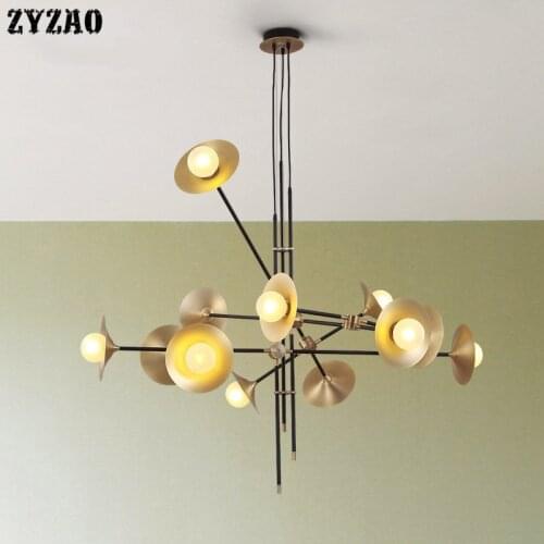 Nordic Post-modern Golden Chandelier Lighting Personality Creative Lustre Suspension Lamps Living Room Home Decor Light Fixtures