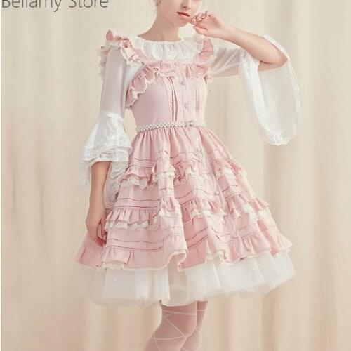 Princess Lolita retro garden big skirt lace skirt jsk suit shirt + big skirt lace skirt