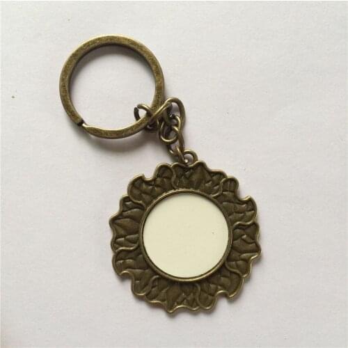 Blank keychains for sublimation retro vintage Antique custom personalized key ring for thermal transfer printing Promotion