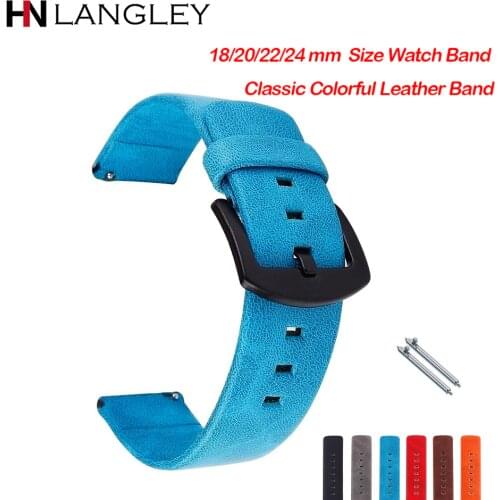18/20/22/24 mm Watch Band Colorful Classic Leather Quick Release Watch Straps for Samsung Gear s2/s3 Galaxy Watch