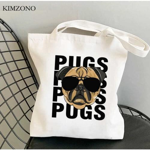 Pugs Pug Dog shopping bag grocery reusable cotton handbag bag bolsa compra sac cabas grab
