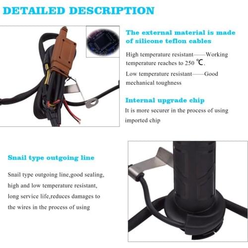 Universal Motorcycle Accessories Hand Heated Grips 7/8" 22mm Electric Hot Thermal Handlebar Warmers with On/Off Switch, Black