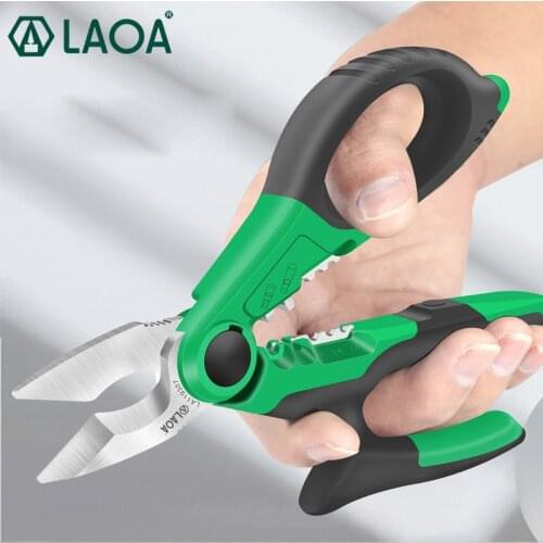 LAOA High Quality Professional Electrical Shears Wire Stripping Scissors Stainless steel Thick Cable Shearing