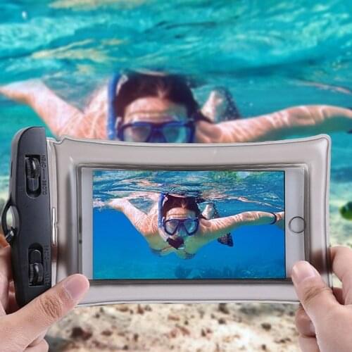 1 Pcs Universal Waterproof Phone Bag Swimming Rafting River Trekking Diving Phone Bag Case For 6.5 inch Smart Phone