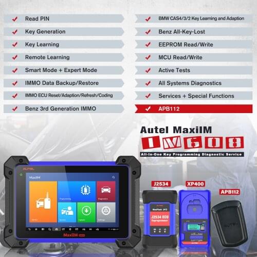 2021 Autel MaxiIM IM608 [with GBOX2 & APB112 ] with XP400 Key Programmer and J2534, IMMO Key Programming All Systems Scan Tool