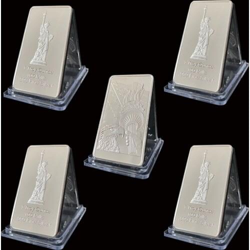 5PCS USA Liberty Silver 999 Eagle Bar/Coins 1 Troy Ounce 100 Mills