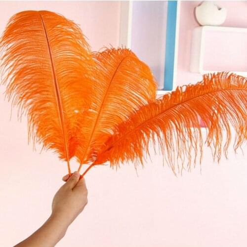Sales of high-quality 50pcs / Many orange ostrich feathers 45-50cm, DIY wedding decorations / decorative home accessories