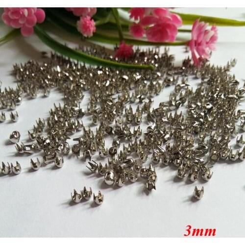 500PCs/lot 3mm Gunmetal Round Dome Spike Rivet Studs Spots Punk Bag Leather Clothes Decorative rivets