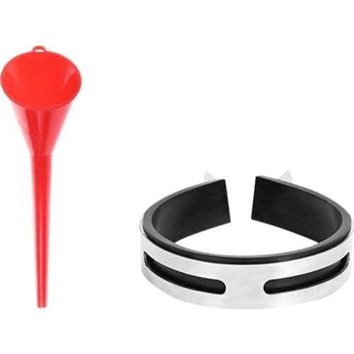 Car Fueling Funnel Gasoline Engine Oil Additive Motorcycle Agricultural Red & Motorcycle Exhaust Pipe Muffler Clamp