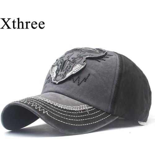 Xthree cotton mens cap baseball snapback hat embroidery bone cap gorras casual casquette baseball hat for men