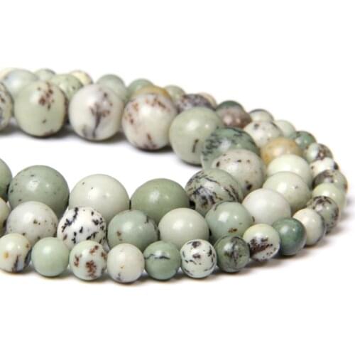 Natural 6 8 10 mm Green Welcome Song stone beads Round Loose spacer Beads For Jewelry Making women Bracelets Necklace Wholesale