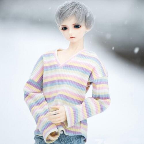 D03-P213 children handmade toy 1/3 1/4 uncle SSDF Doll clothes BJD/SD doll clothes colorful V-neck sweater 1pcs