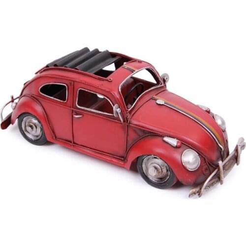 Decorative Metal Red Classic Car - Trinket, Miniature, Gift, Nostalgic, Vintage, Handmade Hand Painted, quality Durable