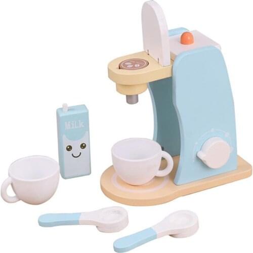 Wooden Coffee Maker Kitchen Children Pretend Household Toys Simulation Home Appliances Kids Kitchen Toys Pretend Play