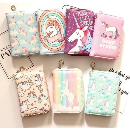Womens Unicorn Animal Prints Fashion Long Purse Large Capacity Clutch Phone Bag PU Leather Ladies Card Holder Wallets