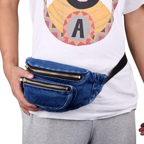 Travel Soft Denim Crossbody Shoulder Bag Fashion Women Casual Chest Bag Men Wear-resistant Retro Fanny Pack New Banana Waist Bag