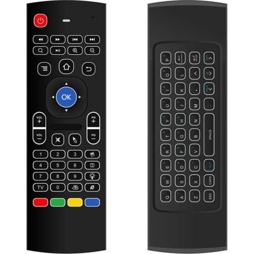 FFYY-MX3 2.4G Wireless Keyboard Backlight Air Mouse Remote Control for TV Box Computer Smart TV 3 Axir Gyroscope 3 Axir Accelera