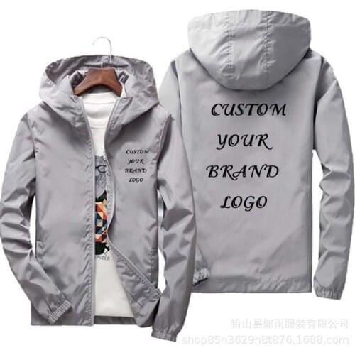 Spring Autumn Custom Brand Logo Men Jacket Zipper Coat Windproof Waterproof Jacket Unisex Outdoor Jackets Plue Size 6Xl