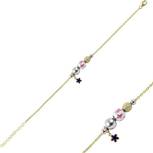 KUTAYDAN 925 Sterling Silver Zircon Stone Moving Piece Bracelet