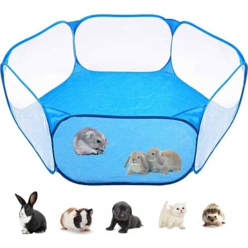 Pet Playpen Small Animals Breathable Folding Fence Portable Open Indoor / Outdoor Cage for Hamster Chinchillas Guinea- Pigs Game
