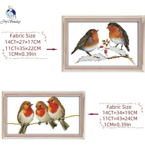 GG Little Birds Animal Cross Stitch Set Handmade Craft Needlework JS Cross-Stitch Embroidery Kit Cross Stitch for Home Decor