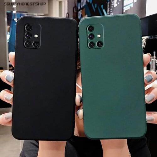 New Luxury Original Square Liquid Silicone Soft Case For Samsung Galaxy A51 A71 A41 M31 M30S A21 A21S S21 Plus Phone Cover