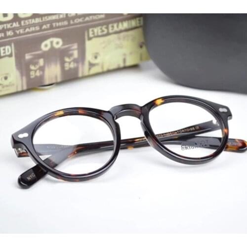 Brand Designer Johnny Depp Miltzen Glasses Frame Men Women High Quality Imported Acetate Eyeglasses Prescription Eyewear 46mm