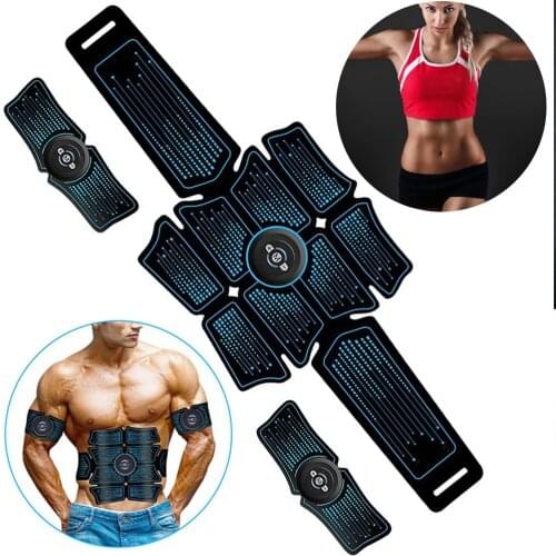 Rechargeable EMS Abdominal Muscle Stimulator Trainer Electrostimulation Fitness Massager Arm Abdomen Muscular Exercise Gym Tools