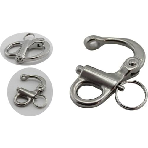 Durable 5Pcs 35mm Fixed Snap Shackle Mini Quick Release Fixed Snap Shackles Rigging Wire Rope and Shade Sail Hardware Kits
