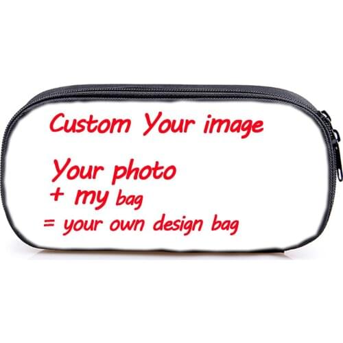 Drop shipping Cute Customized Your image Custom pattern Stationery Bag Students Kids PencilBag New High Quality Cute PenBag