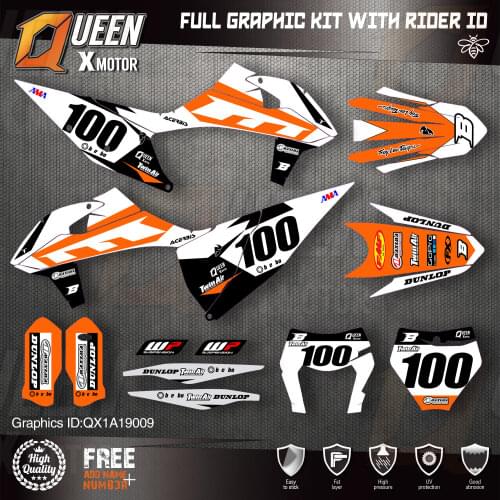 QUEEN X MOTOR Custom Team Graphics Decals Stickers Kit For KTM 2019 2020 SX SXF , 2020 2021 EXC XC-W EXC-F 009