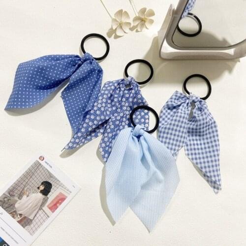 Vintage Romantic Summer Small Floral Dot Hair Circle Classic Solid Color Hair Rope Girls Hair Accessories for Women Scrunchies