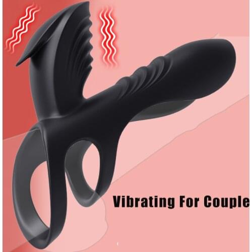 Vibrating Cock Rings Sex Toy for Couple Clitoris Stimulation Delay Ejaculation Penis Vibrating Ring Male masturbator Erotic Toys
