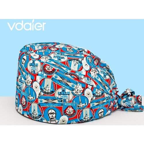 Women and men scrubs caps Pet vet hats cotton High Quality nursing Operating room hat dentist hat Doctor nurse surgical cap