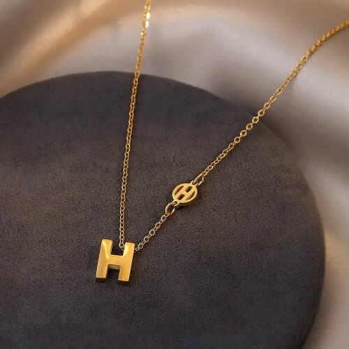 Titanium steel New fashion jewelry H letters choker snake necklace nice gift for women girl