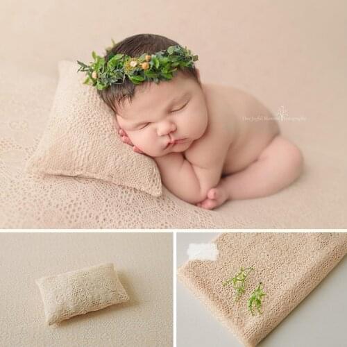 Newborn Photography Props150x150cm Hollow Flower Lace Background Cloth Retro Texture Blanket Pillow Baby Posing Accessories Girl
