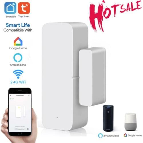 Tuya Smart WiFi Door Sensor Door Open / Closed Detectors Magnetic Switch Window Sensor Home Security Alert Security Alarm