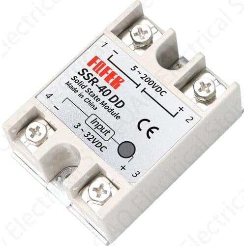 1Pcs SSR40DD SSR-40DD Manufacturer 40A solid state relay ,input 3-32VDC output 5-60VDC