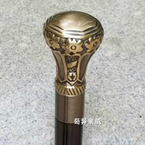 Solid copper round cane old classical civilization stick birthday gifthead gent leman old man cane walking stick help machine