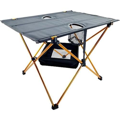 Ultra-light Portable Oxford Cloth Camping Folding Table with Water Cup Hole