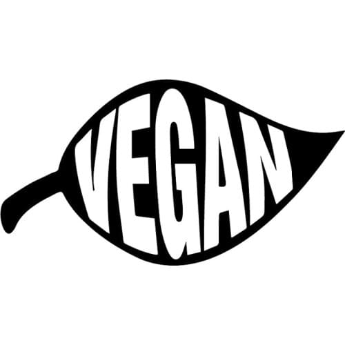 Vegan Leaf Creative Decals High Quality Car Decals Personalized Pvc Waterproof Car Window Decals Black/white, 17cm*9cm