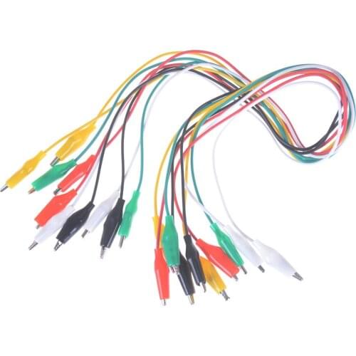 Hot 10pcs 50cm Double-ended Crocodile Clips Roach Clip Test Jumper Wire Alligator Clips Electrical DIY Test Leads Alligator